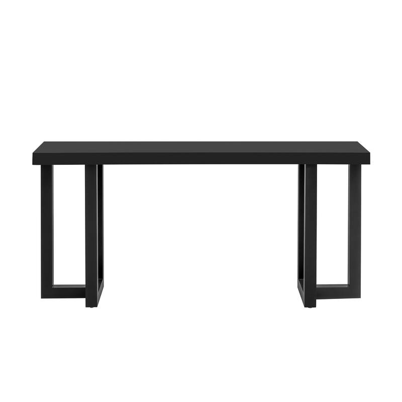 Geometric Design Console Table with Solid Pine Legs - Black