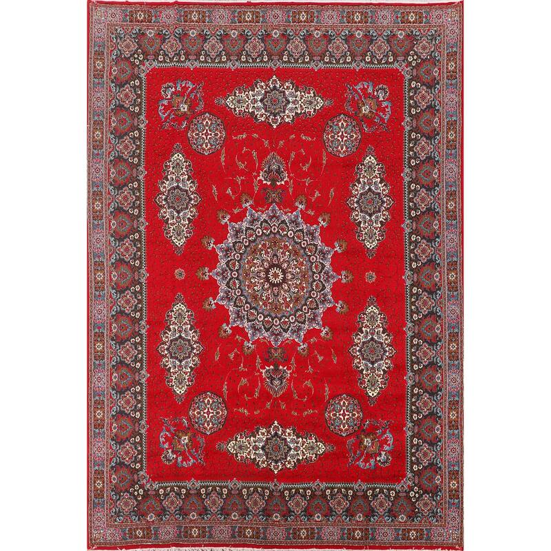 Red Kashan Turkish Area Rug Machine Made Carpet - 9'6" x 12'9"