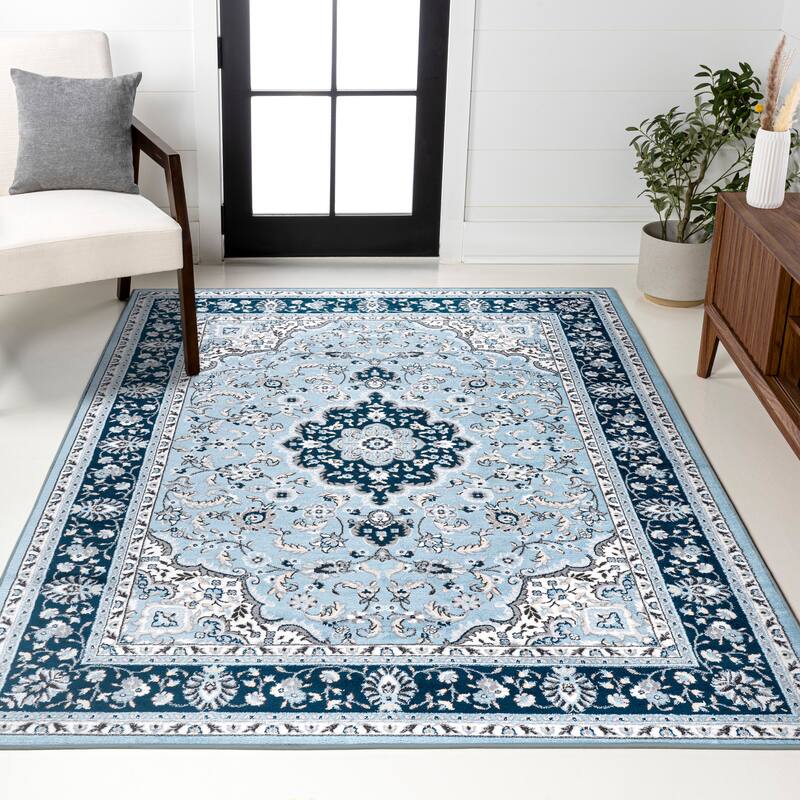 JONATHAN Y Acanthus Modern Persian Floral Area Rug - 8 X 10 - Blue/Navy