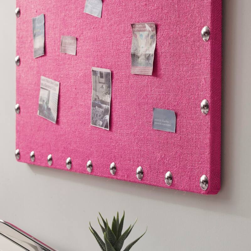 Burlap Corkboard with Nail-head Accents