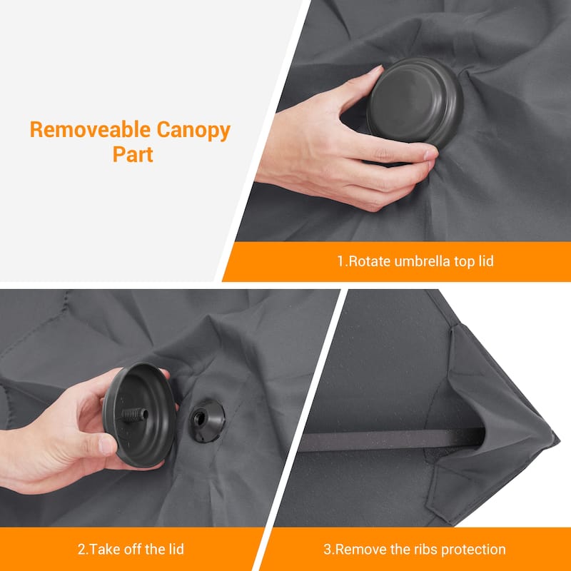 BONOSUKI Patio Rectangular Market Umbrella with Tilt and Crank