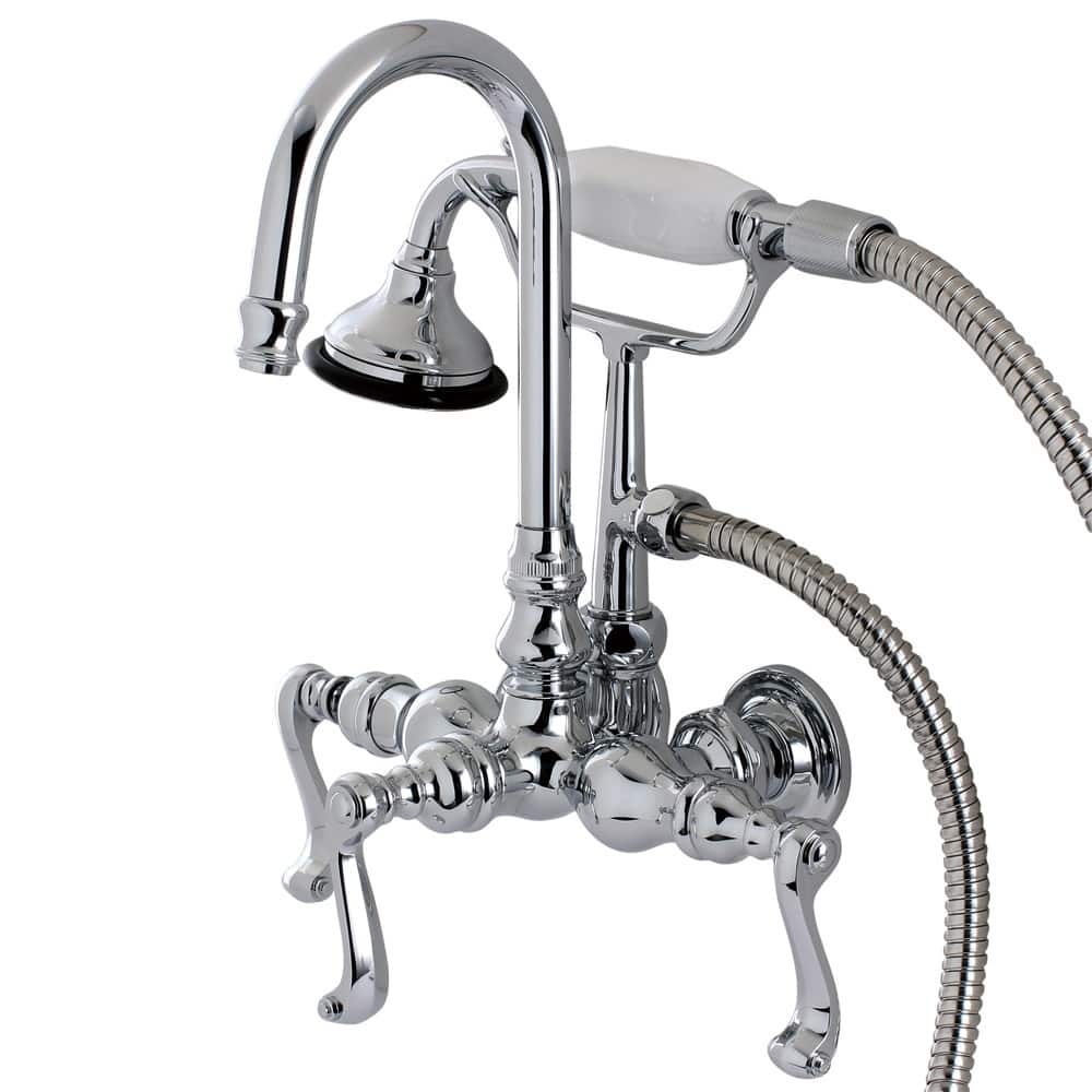 Kingston Brass Royal Wall Mounted Clawfoot Tub Filler Trim with Lever