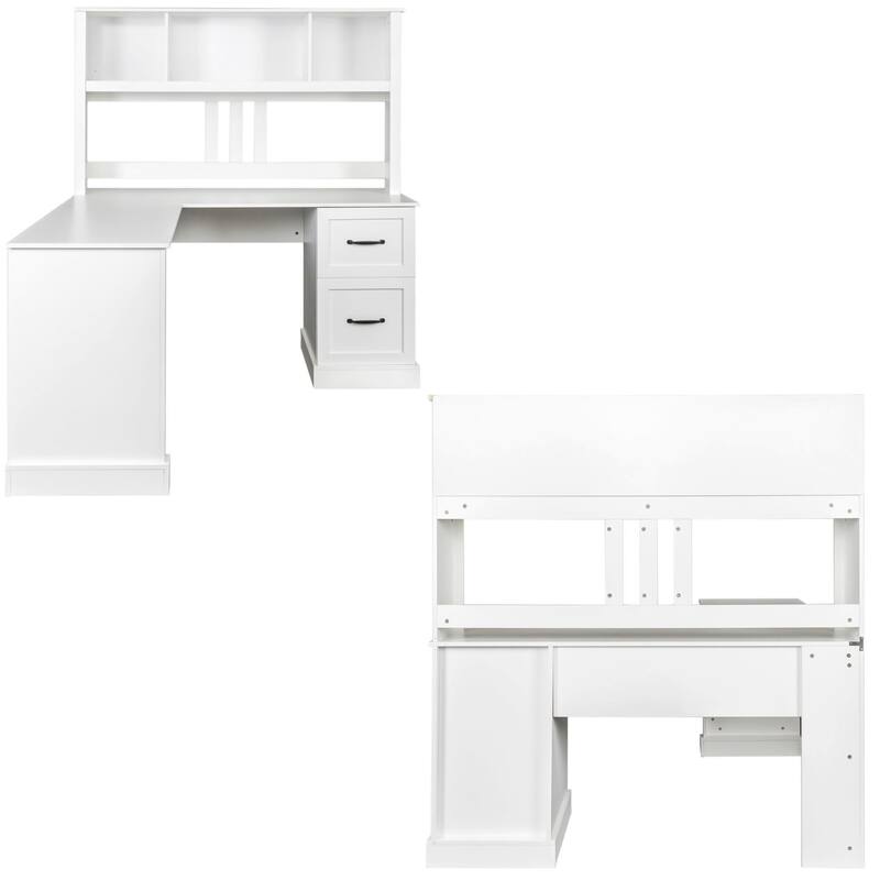 Modern Multifunctional L-Shaped Wooden Computer Desk