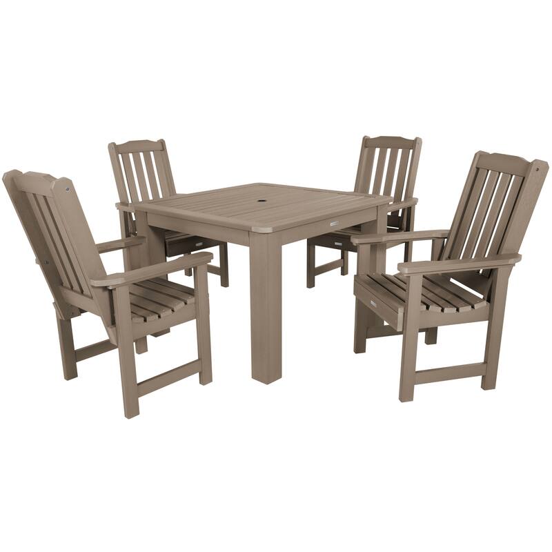 Lehigh 5-Piece Outdoor Dining Set - 42" x 42" Table, Dining-height - Woodland Brown