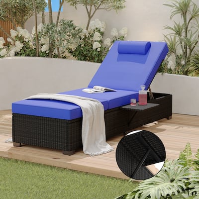 Patio Lounge Chairs By Outdoor PE Wicker Chaise Lounge Set of 2