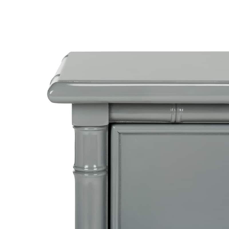 SAFAVIEH Jasmyne Modern Coastal 3-Drawer Navy Bamboo Nightstand