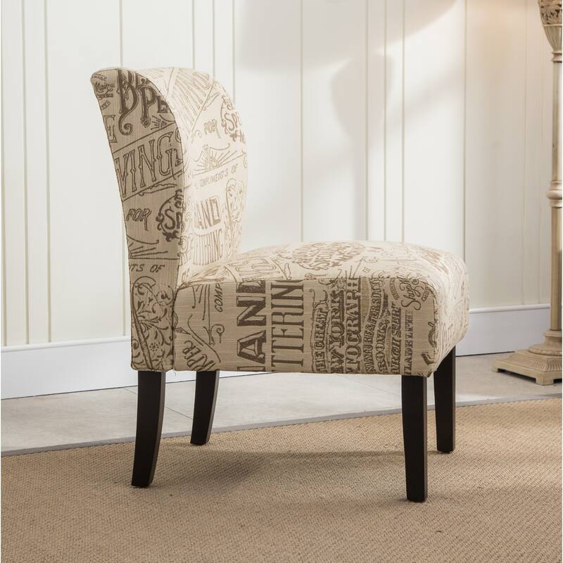 Khaki Graffiti 29.13" Upholstered Accent Chair