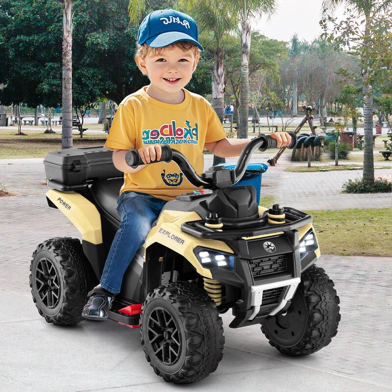 Gymax 6V Kids Ride On ATV w/ Music & Spray Function USB Port Storage
