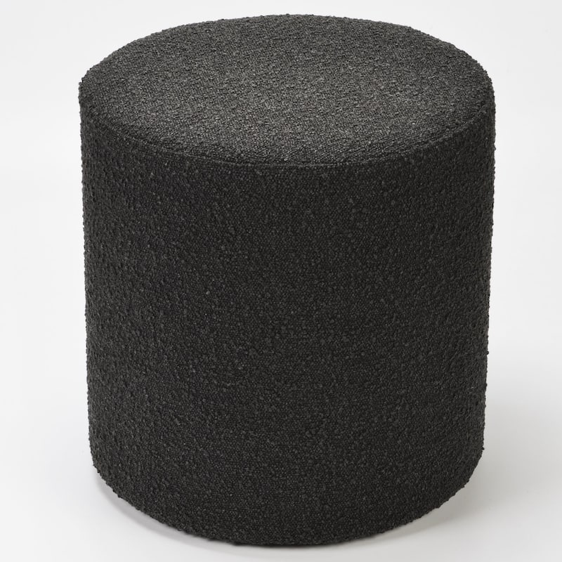 KINWELL Round Upholstered Pouf Ottoman Footrest