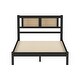preview thumbnail 36 of 46, 3-Piece Queen Bedroom Set with Platform Bed, Rattan Headboard, and Nightstands