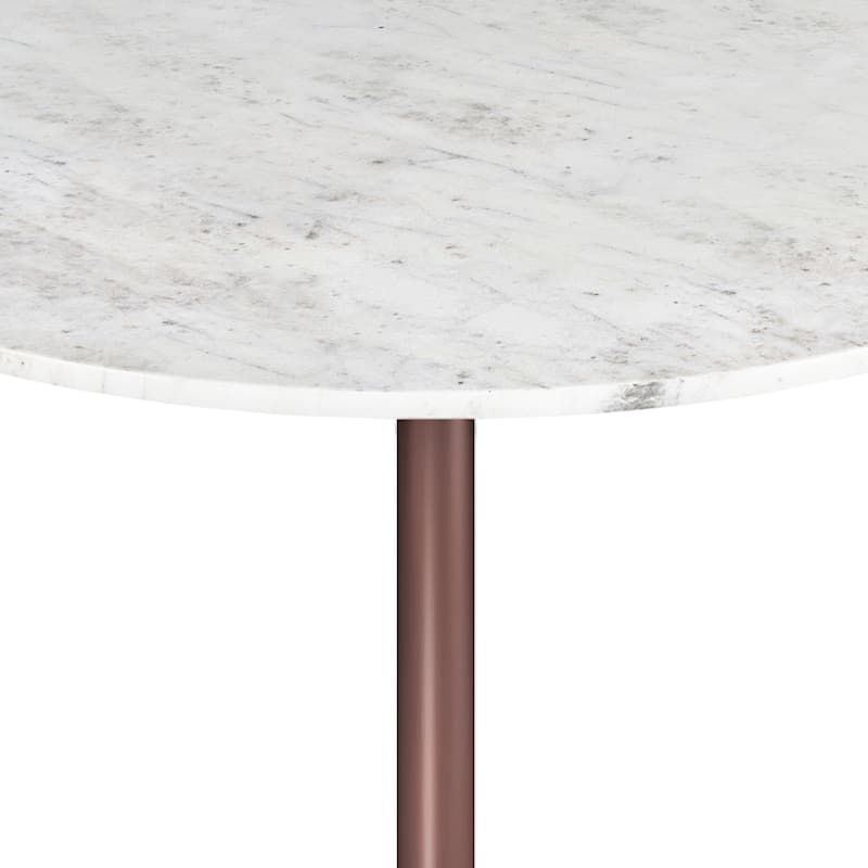 WYNDENHALL Whaler and Iron 36 inch x 36 inch Round Contemporary Dining Table in White/Copper - 36"d x 36"w x 30.5"h