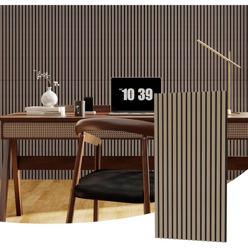 3D Fluted Wood Slat Acoustic Panels - 47.2"X23.6-4 PCS