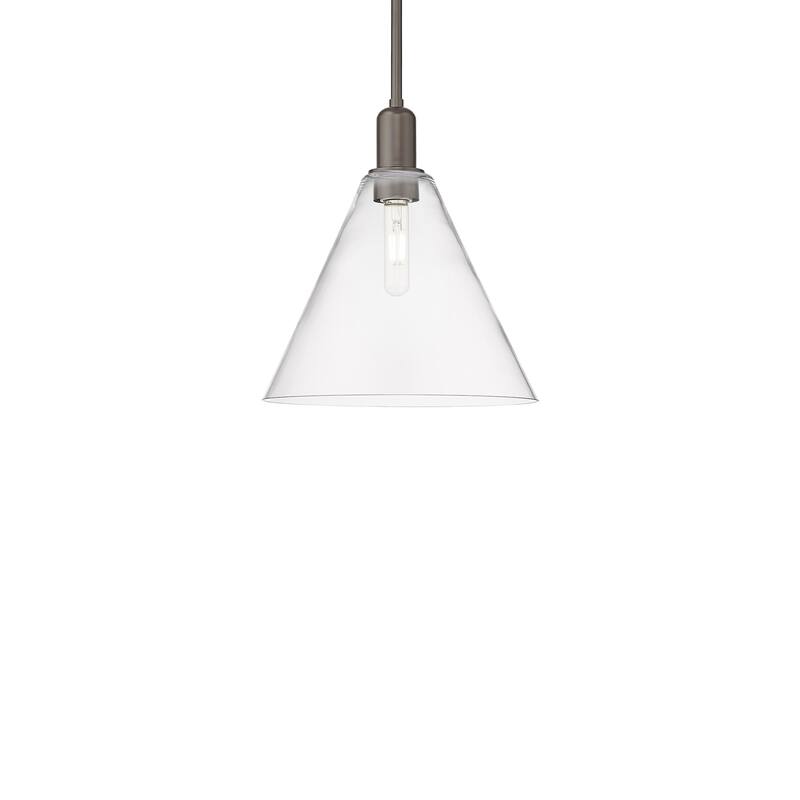 Innovations Lighting 716-1S-14-12 Berkshire Glass Pendant Berkshire - Oil Rubbed Bronze / Clear