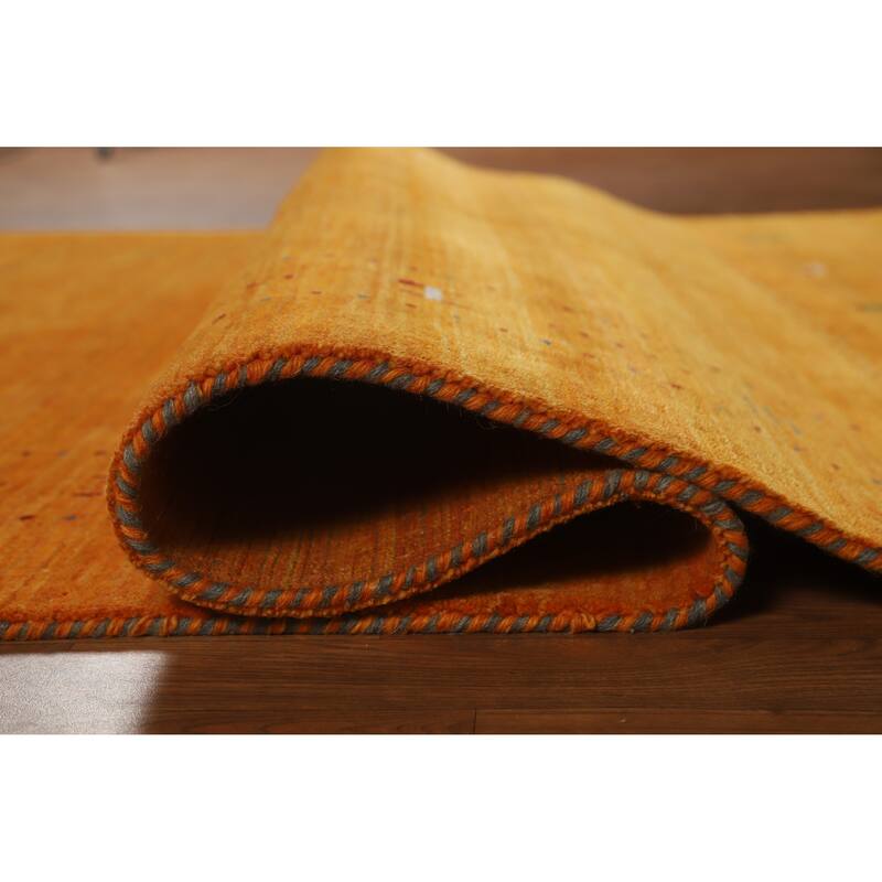 Hand Knotted Oriental 100% Wool Carpet Tribal Tribal Oranges & Rust Gabbeh Area Rug - 7' 6'' X 5' 1''