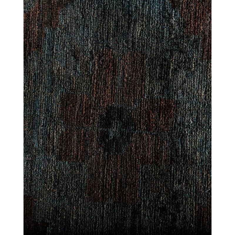 Overton Hand Knotted Wool Vintage Inspired Modern Contemporary Overdyed Brown Area Rug - 12' 0" x 14' 8"