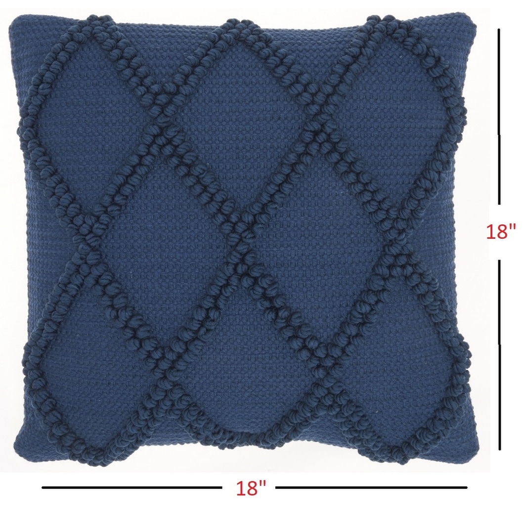 Navy Blue Textured Lattice Throw Pillow Navy Blue Textured Lattice Throw Pillow
