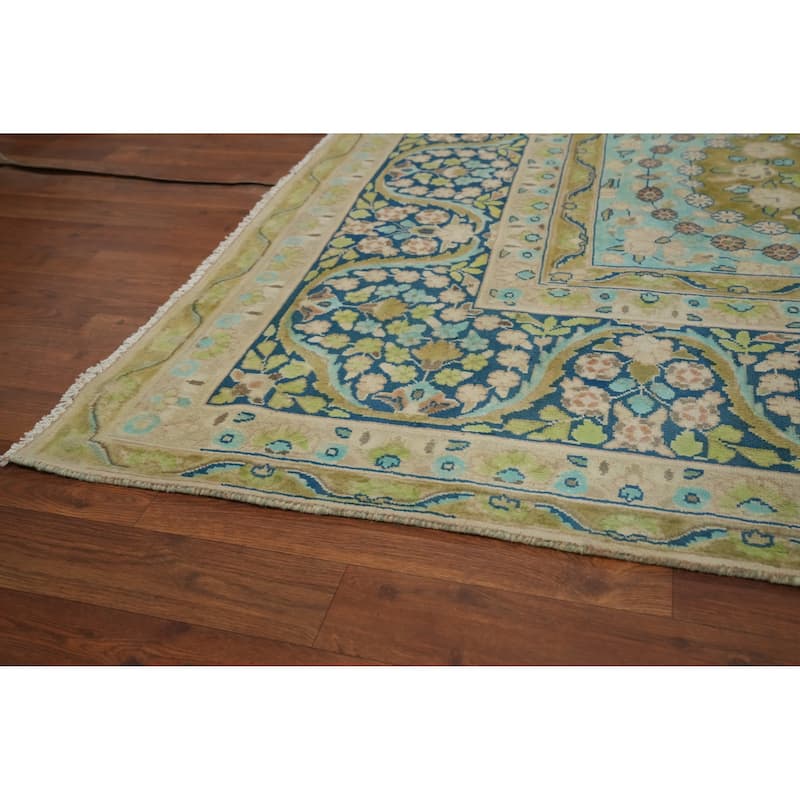 Hand Knotted Oriental 100% Wool Carpet Traditional Floral Oranges & Rust Kerman Area Rug - 12' 10'' X 9' 7''
