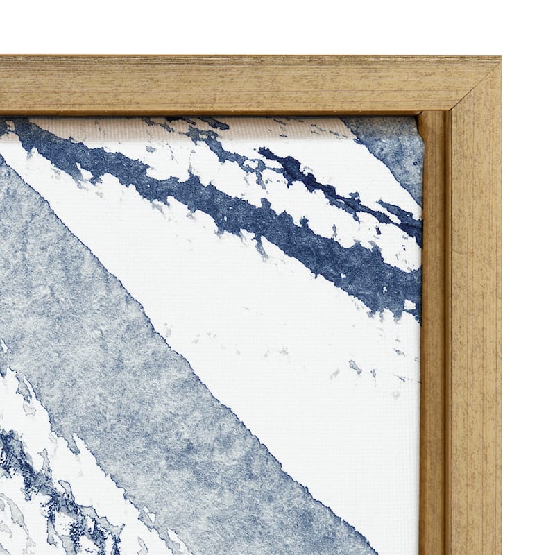 Kate and Laurel Sylvie Indigo Watercolor Framed Canvas by Amy Peterson