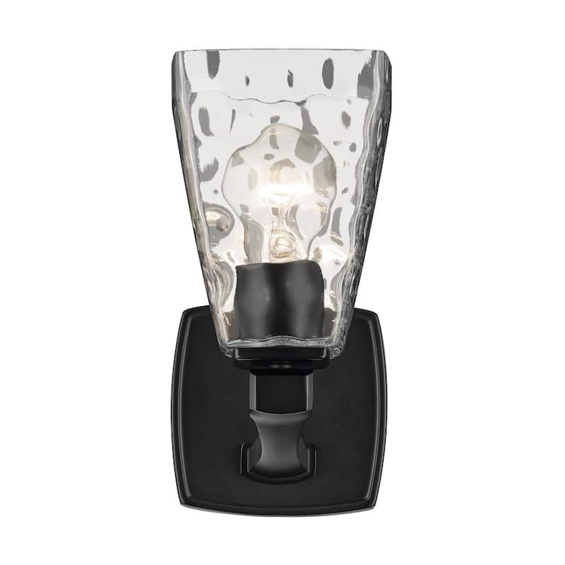 Kichler Lighting Marant 9.5" 1-Light Wall Sconce with Clear Water Glass in Black