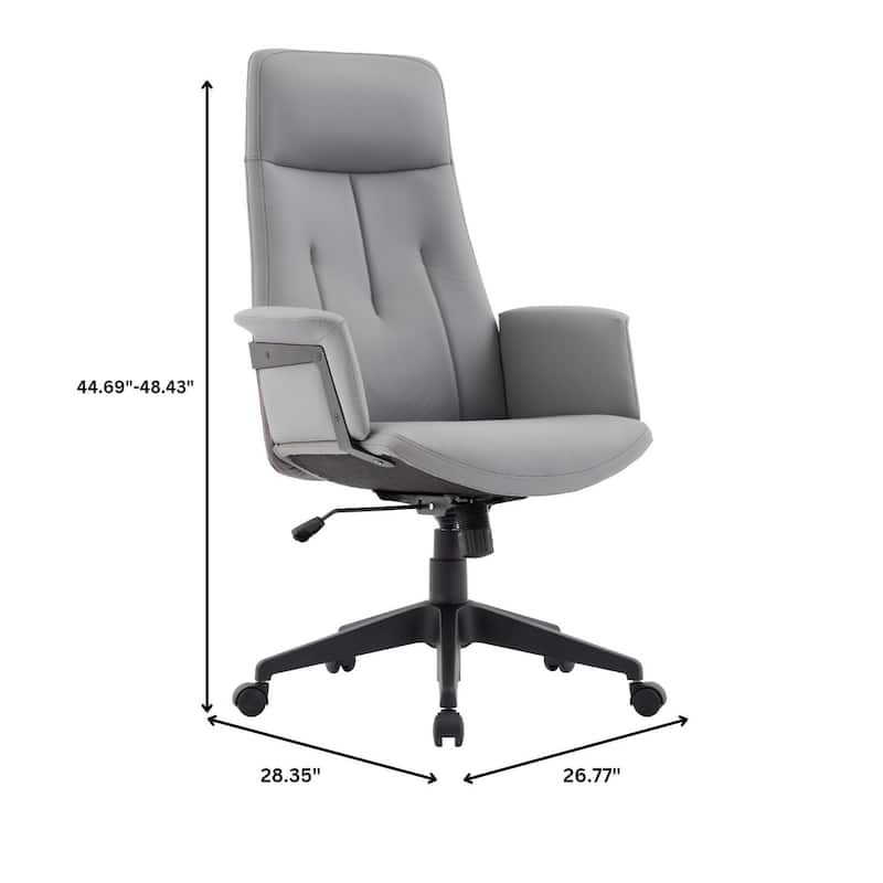 Infini Ergonomic Modern High Back Leather Executive Office Chair with Adjustable Height, Swivel, Padded Armrests & Iron Base