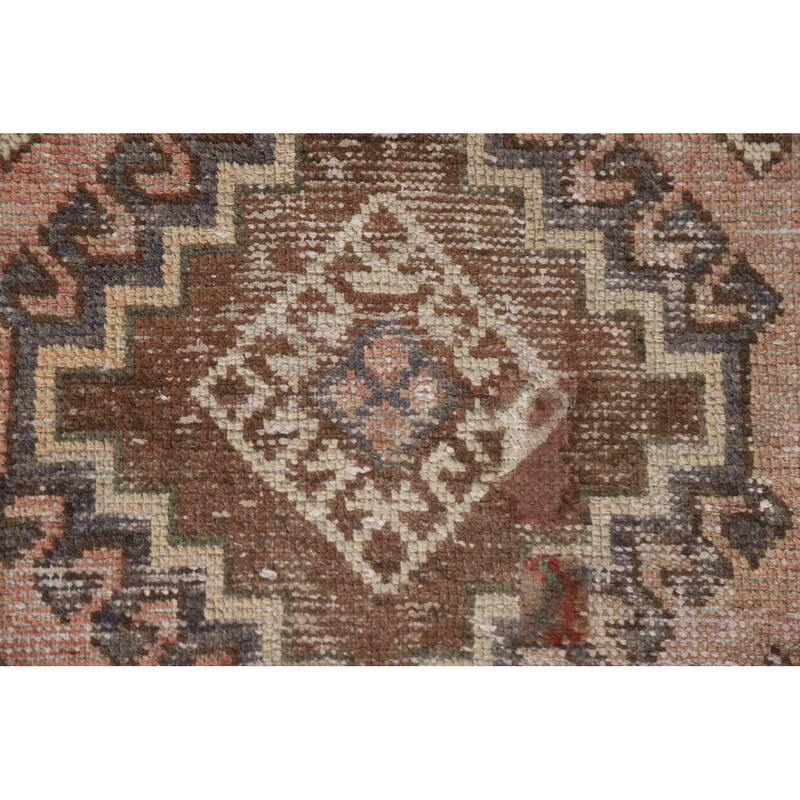 Hand Knotted Oriental 100% Wool Carpet Traditional Geometric Pink Balouch Area Rug - 7' 8'' X 4' 1''