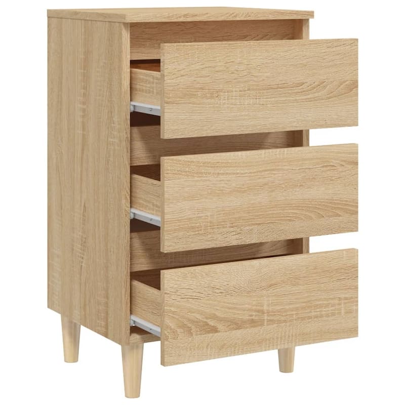 vidaXL Bed Cabinet Engineered wood, Solid eucalyptus wood