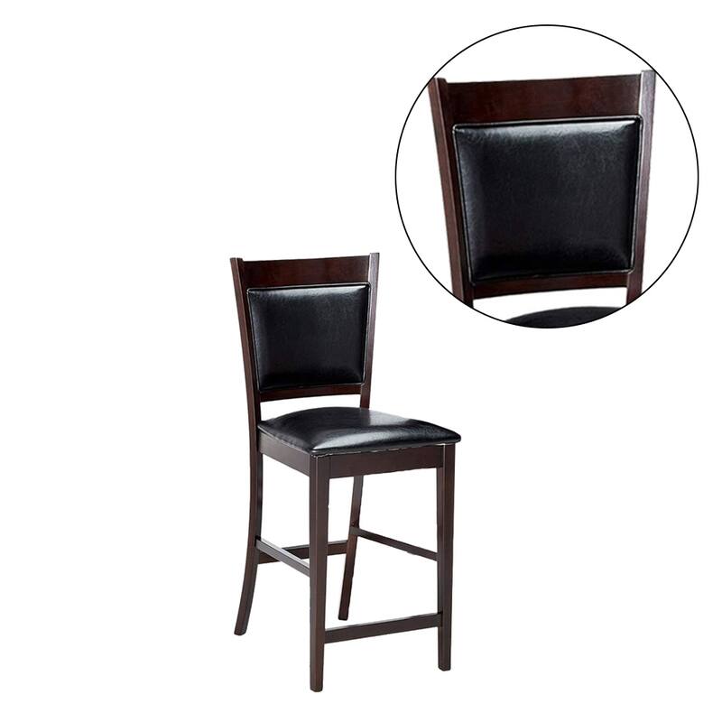 Set of 2 Counter-Height Chair in Black and Espresso