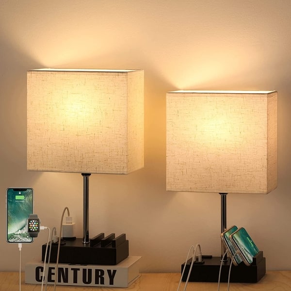 Set of 2 Bedside Lamps with Bulbs Bed Bath & Beyond 36992616