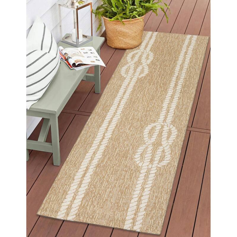 Liora Manne Capri Ropes Indoor/Outdoor Rug - 2' x 8' - Natural
