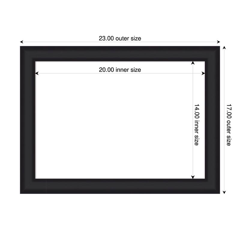 Oliver Narrow Framed Dry Erase Magnetic Board - 23 x 17 in - Oliver Black Narrow