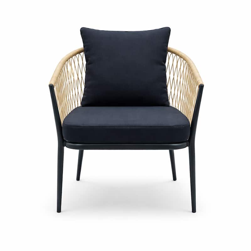 28-in H 3-Piece Outdoor Patio Set with Wooden Table and Armchairs