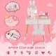 preview thumbnail 2 of 18, Gymax Kid Vanity Set Makeup Table Stool with Drawer Shelf Wood Leg