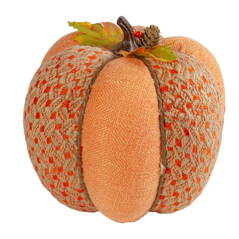 Autumn Harvest Textured Thanksgiving Pumpkin - 8.5" - Orange