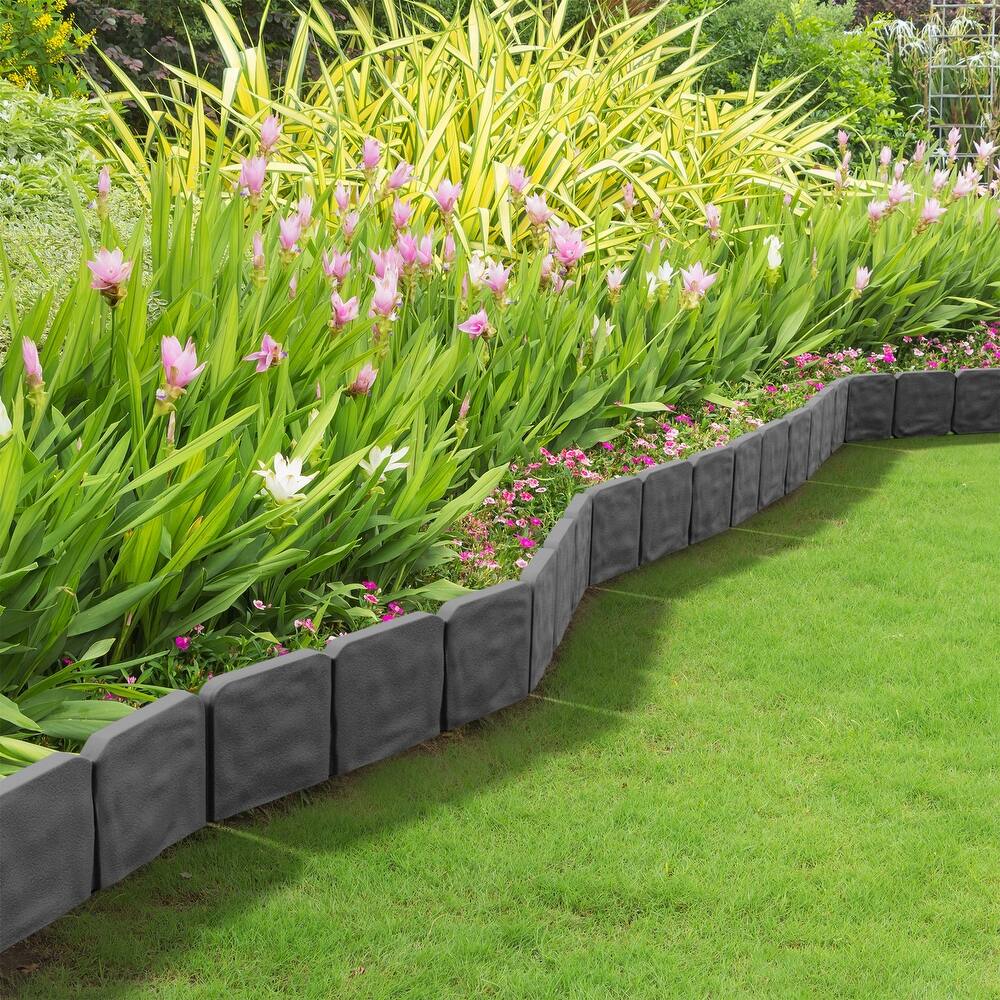 Garden Edging - 10-Piece Outdoor Decorative Flower Bed Border Set for Landscaping by Pure Garden