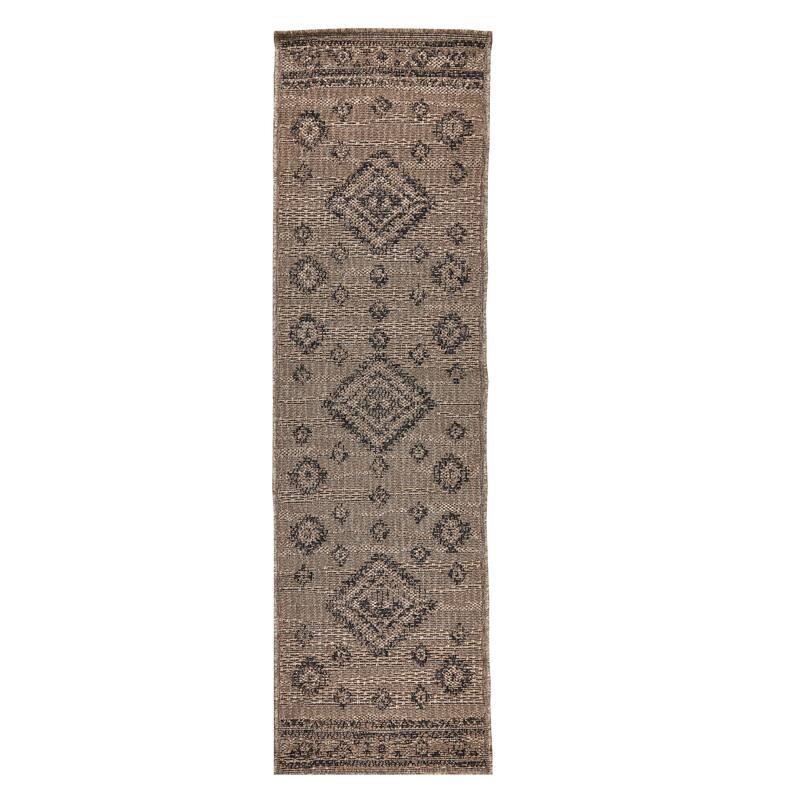 Terra by Obeetee Sol Layla Natural Rug - Natural/Criss Cross - 2'2" x 7'6"