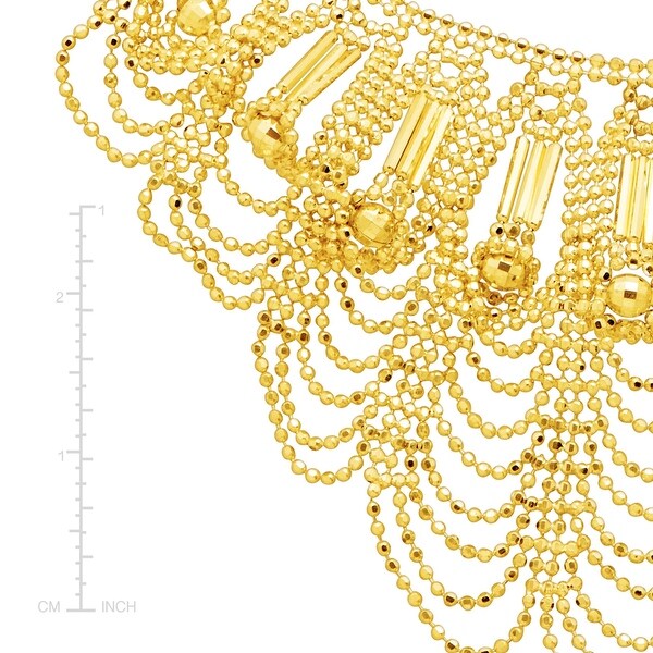 Eternity Gold Beaded Bib Necklace in 10K Gold