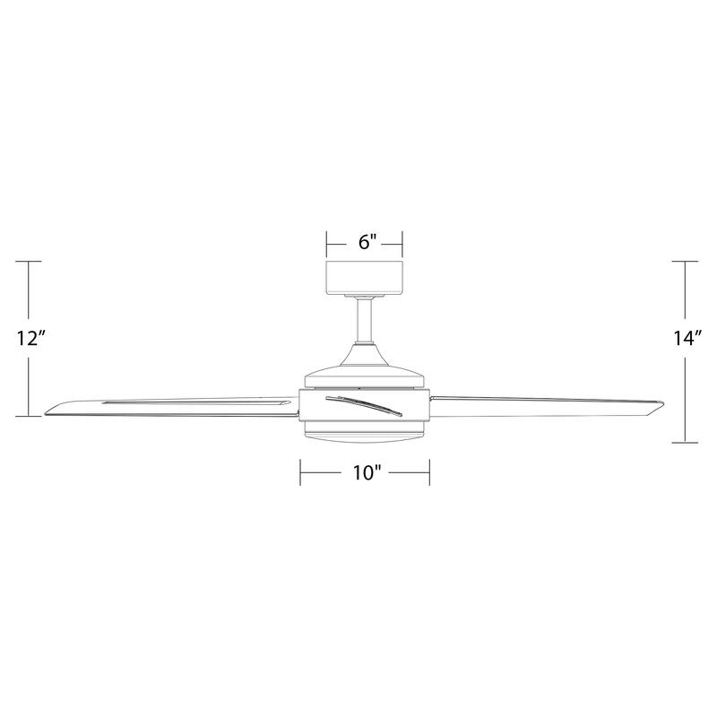 Mod Indoor and Outdoor 3-Blade Smart Compatible Ceiling Fan 54in with 3000K LED Light Kit and Remote Control