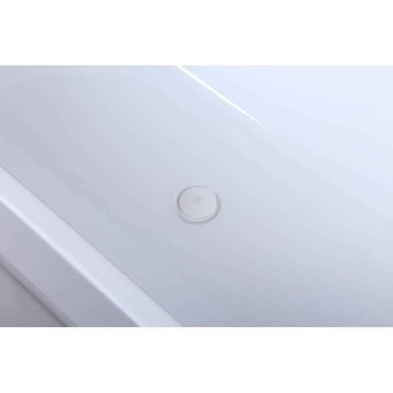 Indigo Home 67 inch Soaking Diamond Style Bathtub in Glossy White