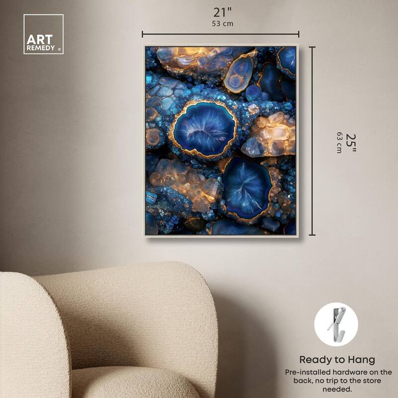 Oceanic Gold Sparkle Canvas by Art Remedy