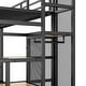 preview thumbnail 20 of 22, Metal Twin over Full Bunk Bed with Storage and Wardrobe