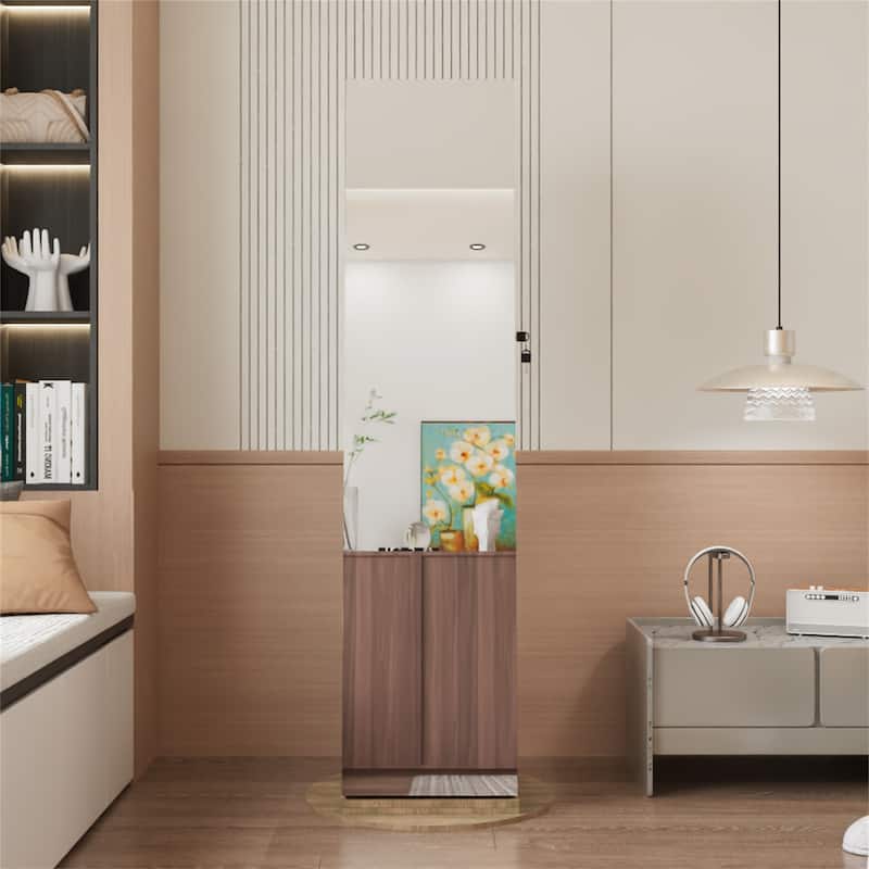 360°Swivel Jewelry Cabinet with Full Length Mirror