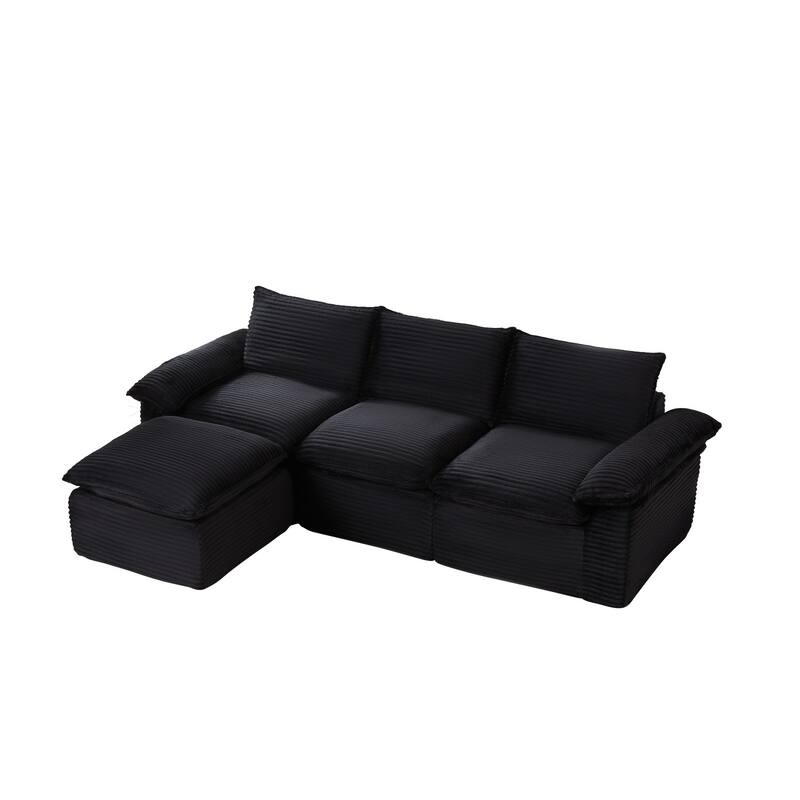 111.03" L-Shaped Modern Chenille Sectional Sofa Cloud Sofa