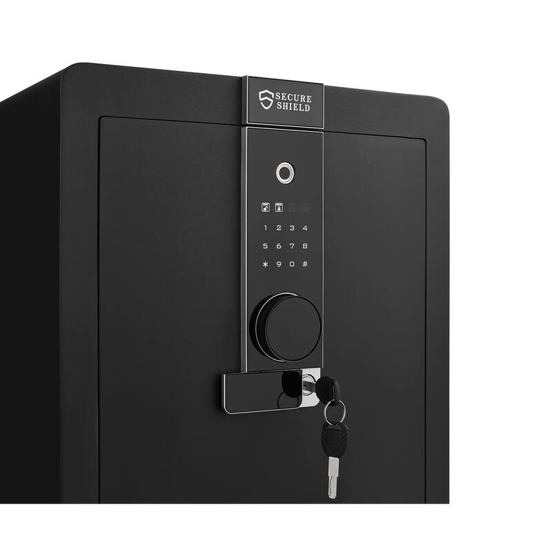 Safe Box with Biometric Recognition, Built-in Removable And Flexible Compartment Partition, Electronic Password Lock