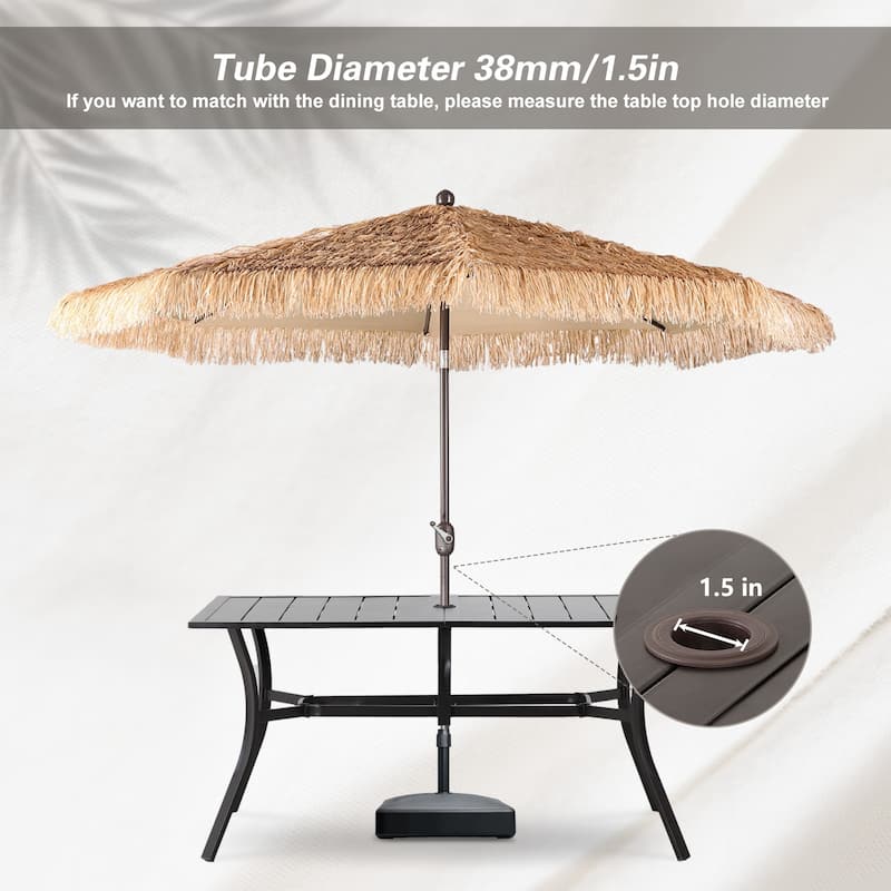 Aoodor 10FT Patio Umbrella Thatch Outdoor Umbrella