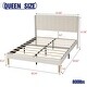 preview thumbnail 49 of 88, AUFANK Upholstered Platform Bed Frame with Headboard Wooden Slats Support