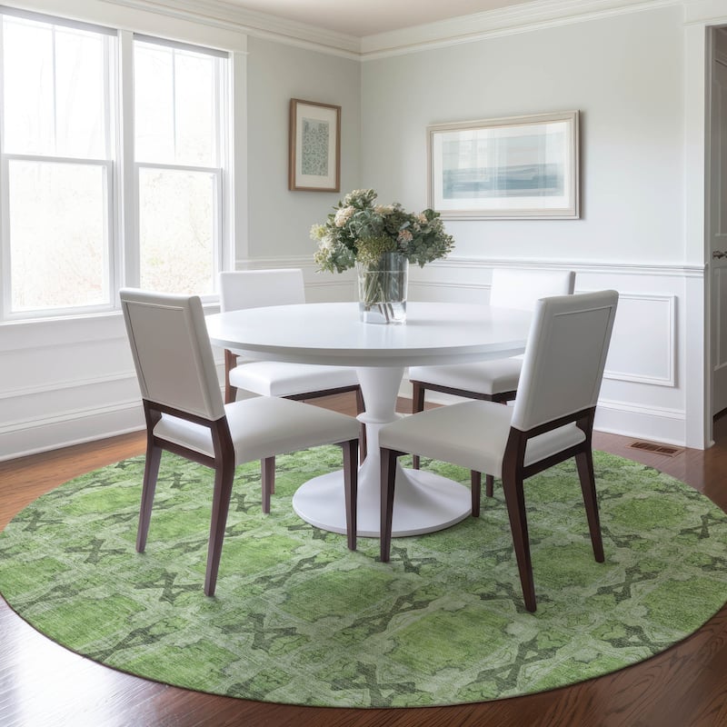 Machine Washable Indoor/ Outdoor Boho Medallions Chantille Rug