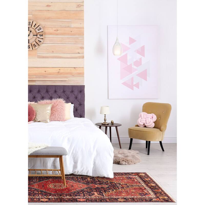 ECARPETGALLERY Hand-knotted Anatolian Vintage Dark Navy, Red Wool Rug - 4'3 x 7'11