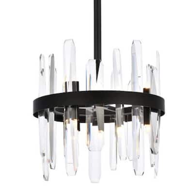 Elegant Lighting 2200D12 Serena 6 Light 12" Wide Crystal Pendant with