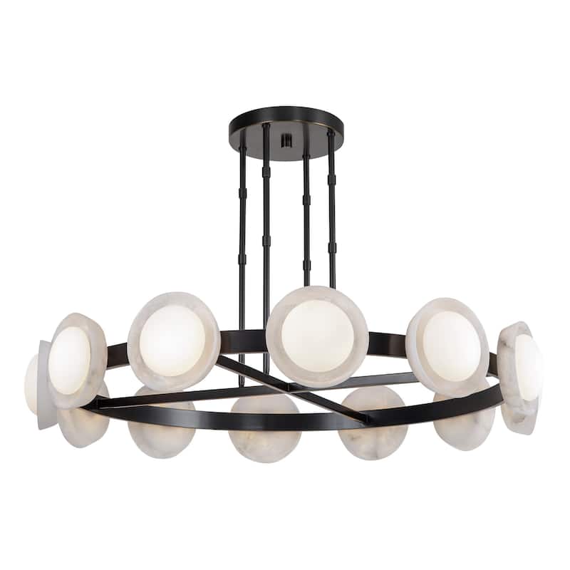 Alora Lighting CH320050 Alonso 51" Wide LED Ring Chandelier - Urban Bronze / Alabaster