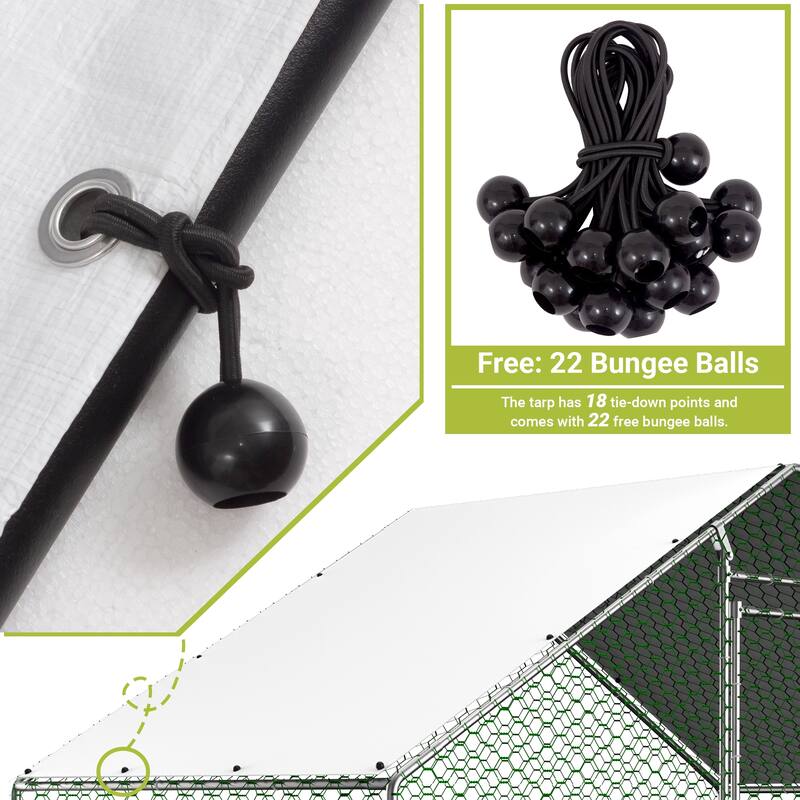 All-Weather Protective Cover for Metal Chicken Coops - White